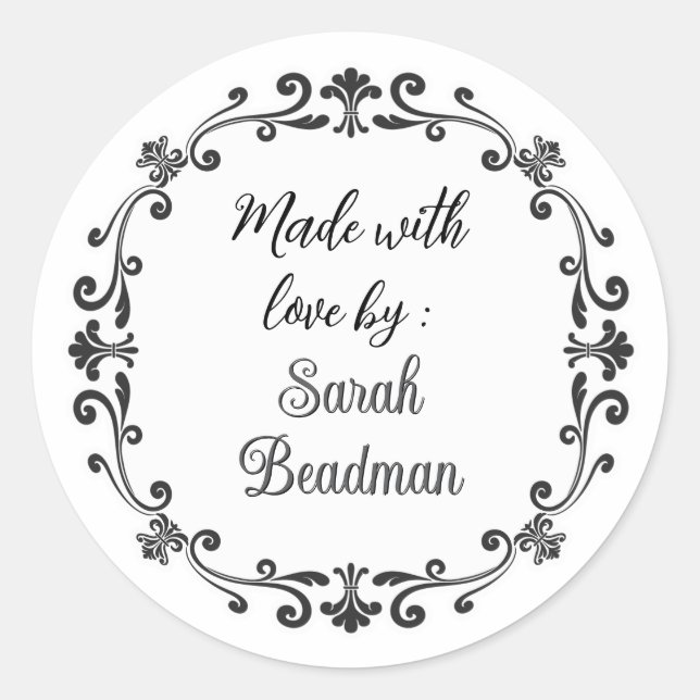 Pegatina Redonda Cooking Food Made With Love by Label Sticker (Anverso)