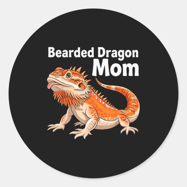 Pegatina Redonda Cool Bearded Dragon Art For Women Girls Bearded Dr (Anverso)