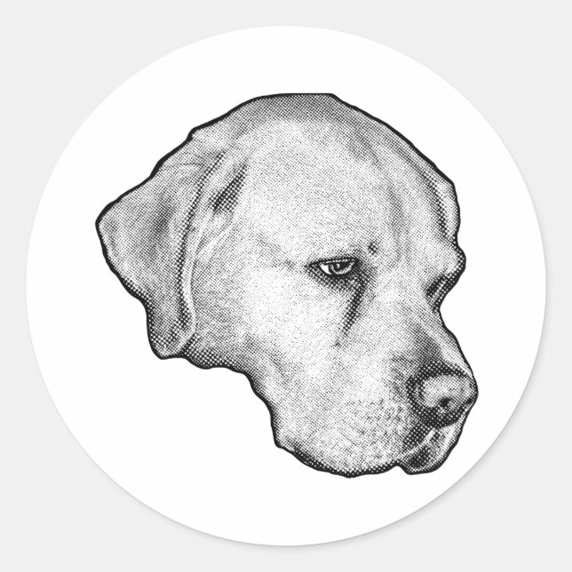 Pegatina Redonda Cool breath outline (Anverso)