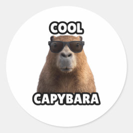 Pegatina Redonda Cool Capybara Sticker