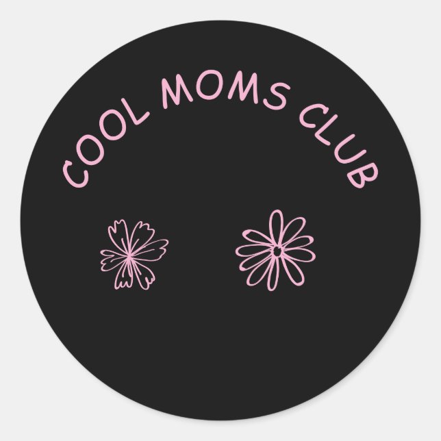 Pegatina Redonda Cool moms club (Anverso)