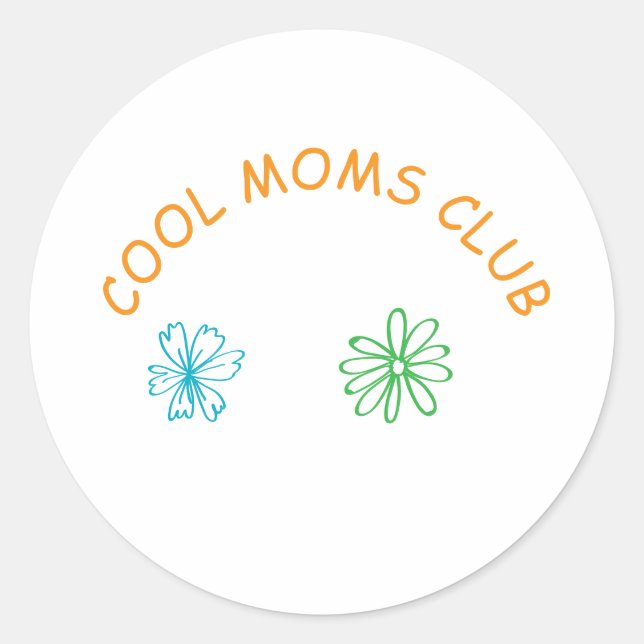 Pegatina Redonda Cool moms club (Anverso)