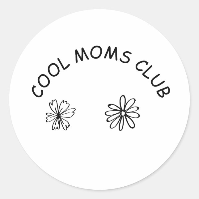Pegatina Redonda Cool moms club (Anverso)
