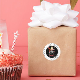 Pegatina Redonda Cool Punk Rockstar First Birthday