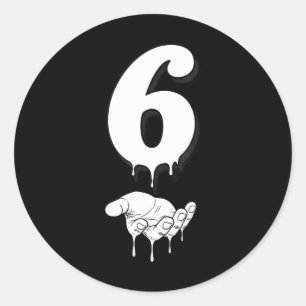 Pegatina Redonda Cool Six Seven 6 7 Meme Gen Alpha jerga Costume Ma