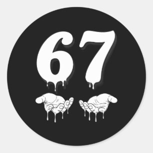 Pegatina Redonda Cool Six Seven 6 7 Meme Gen Alpha Moda de Vestir M