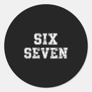 Pegatina Redonda Cool Six Seven Número Gen Alpha jerga 6 7 Tendenci