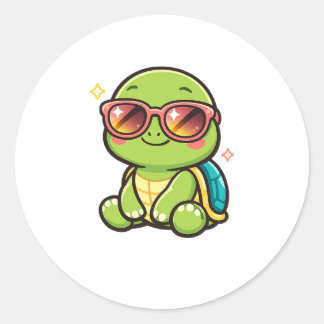 Pegatina Redonda Cool Sunglasses Vibes