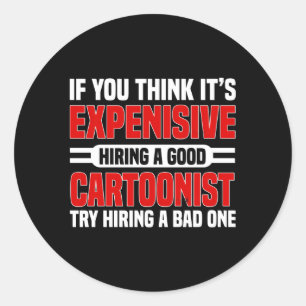 Pegatina Redonda Coonist Comic Book Illustrator Animator Cooning