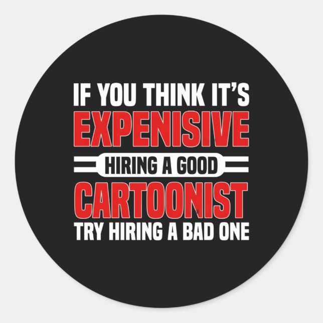 Pegatina Redonda Coonist Comic Book Illustrator Animator Cooning (Anverso)