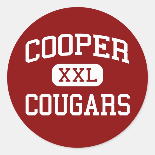 Pegatina Redonda Cooper - Cougars - Secundaria - Abilene Texas (Anverso)