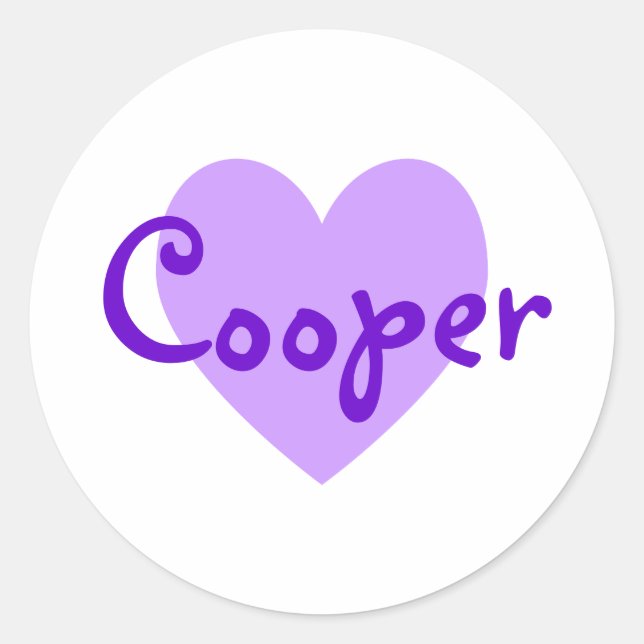 Pegatina Redonda Cooper en morado (Anverso)