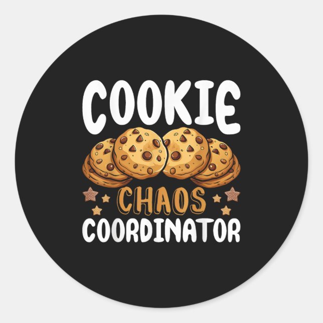 Pegatina Redonda Coordinador de Cookie Chaos (Anverso)