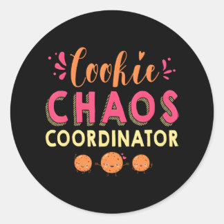Pegatina Redonda Coordinador de Cookie Chaos Funny Camping Scouts