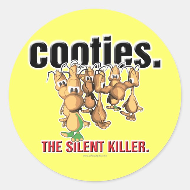 Pegatina Redonda Cooties. (Anverso)