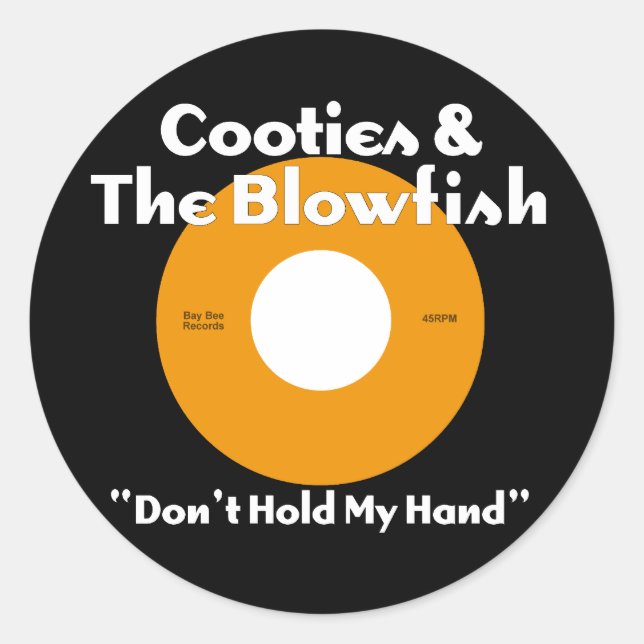 Pegatina Redonda Cooties & The Blowfish Naranja (Anverso)