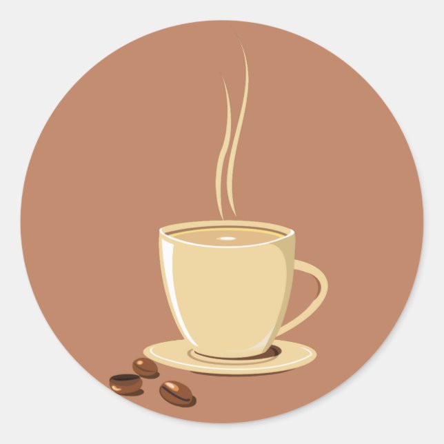 Pegatina Redonda Copa de café
