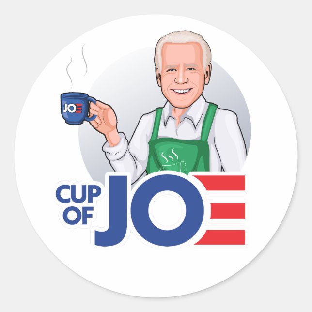 Pegatina Redonda Copa de Joe Biden (Anverso)