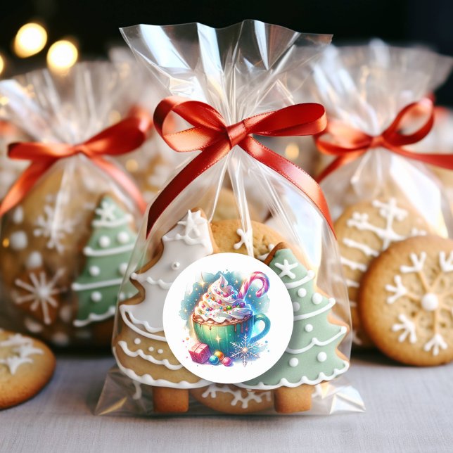 Pegatina Redonda Copa de Navidades de acuarela bonito (Subido por el creador)