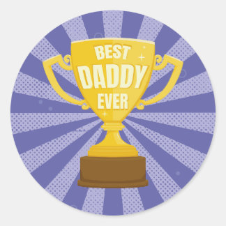 Pegatina Redonda Copa Guay del Día del Padre Retro