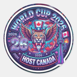 Pegatina Redonda Copa Mundial 2026 Anfitrión Norteamérica Canadá