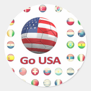Pegatina Redonda Copa Mundial de Estados Unidos 2010 Sudáfrica