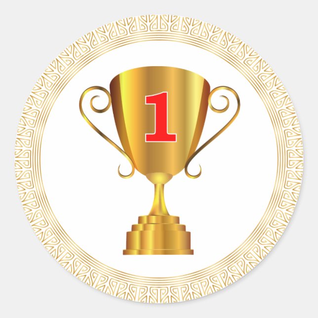 Pegatina Redonda Copa Trofeo de Oro (Anverso)