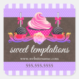 Pegatina Redonda Copas de pastelería y repostería