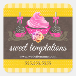 Pegatina Redonda Copas de pastelería y repostería