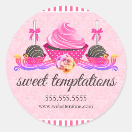 Pegatina Redonda Copas de pastelería y repostería