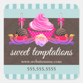 Pegatina Redonda Copas de pastelería y repostería