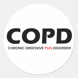 Pegatina Redonda COPD - Desorden obsesivo crónico del barro amasad