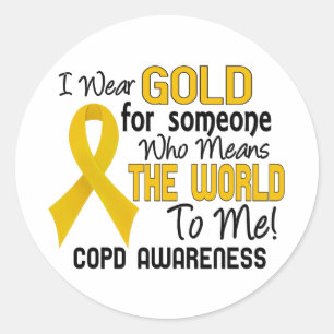 Pegatina Redonda COPD significa el mundo a mí 2