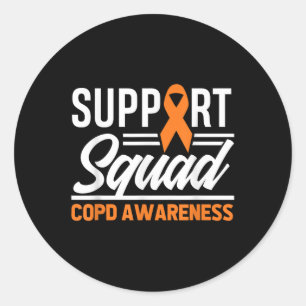Pegatina Redonda Copd Warrior Support Squad Copd Awareness