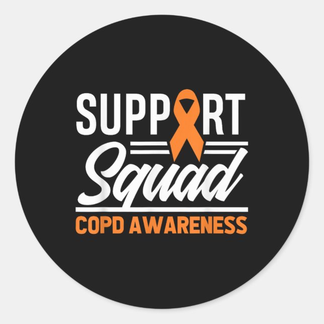 Pegatina Redonda Copd Warrior Support Squad Copd Awareness (Anverso)