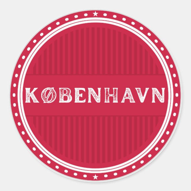 Pegatina Redonda Copenhagen City Pride Emblem – Danish Identity (Anverso)