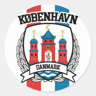 Pegatina Redonda Copenhague