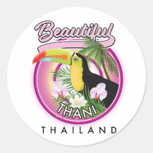 Pegatina Redonda Copia de Beautiful Thani Tailandia