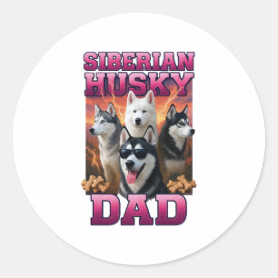 Pegatina Redonda Copia de Husky Siberiano Copia Copia