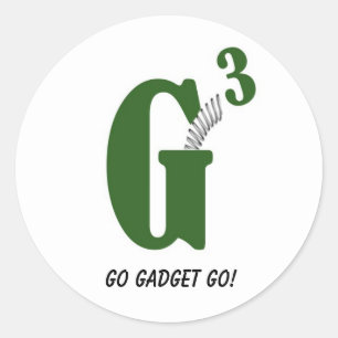 Pegatina Redonda Copia de la primavera 1 G, ¡Vamos Gadget Go!