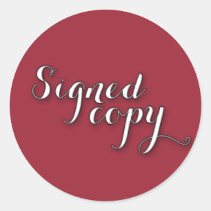 Pegatina Redonda Copia firmada