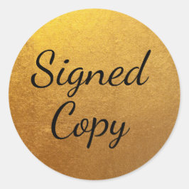 Pegatina Redonda Copia firmada con oro