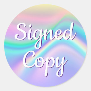 Pegatina Redonda Copia firmada de Ombre de Onda Arcoiris Irlandés P