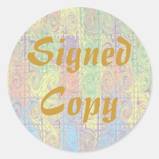 Pegatina Redonda Copia firmada - Pegatinas redondos (#44) (Anverso)