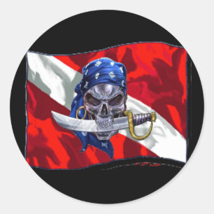 Pegatina Redonda copia piratediveflag