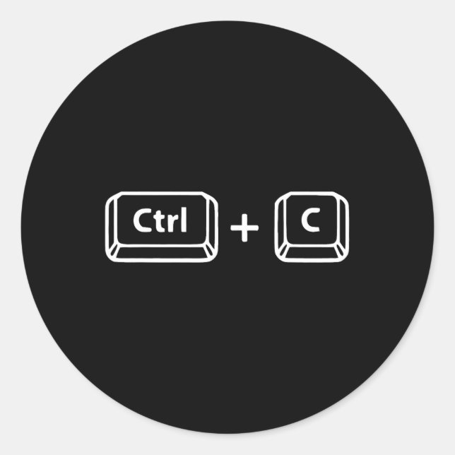 Pegatina Redonda Copiar Pegar Ctrl C Ctrl V Papá Son Feliz Padre&# (Anverso)