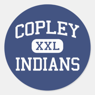 Pegatina Redonda Copley - Indios - High School - Copley Ohio