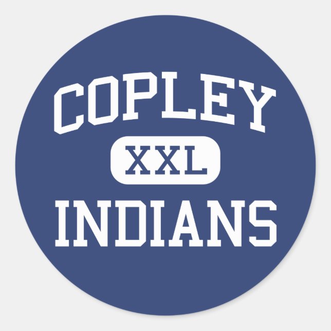 Pegatina Redonda Copley - Indios - High School - Copley Ohio (Anverso)