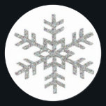 Pegatina Redonda Copo<br><div class="desc">Copo de nieve</div>