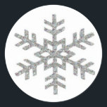 Pegatina Redonda Copo<br><div class="desc">Copo de nieve</div>